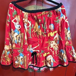 Handmade artisan, vintage cowgirl miniskirt